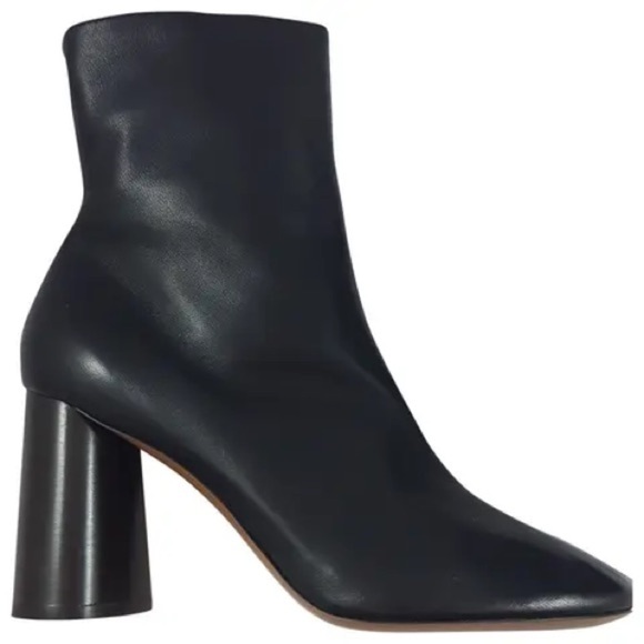 Celine Shoes - Celine Elliptic Nappa Lambskin Leather Black Heeled Ankle Boots Phoebe Philo 40